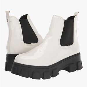 Sam Edelman Circus Darielle Chunky Platform White PU Patent Ankle Boots BoxedNWT